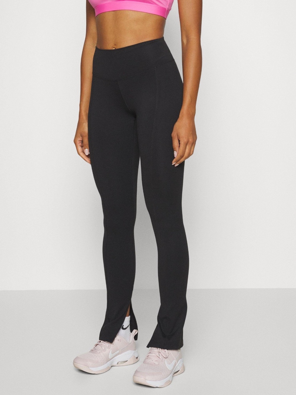Nike One High-Waisted Split Hem Leggings Black Dri-FIT 1X FN4150-010